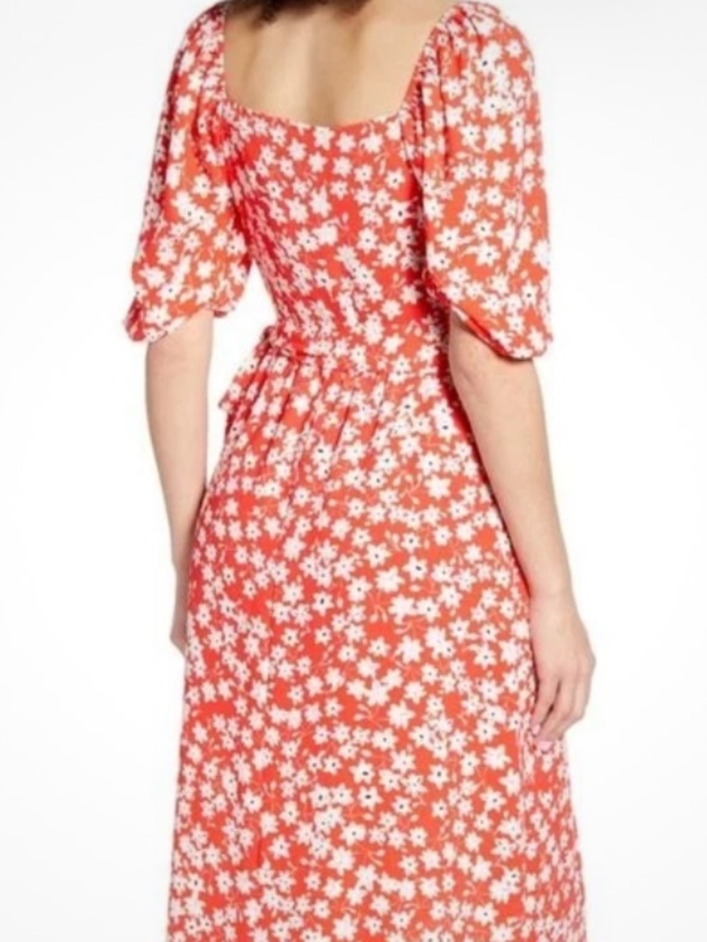 Leith Red Floral Wrap Midi Dress Dress - Picture 2 of 5